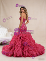 Sexy Fuchsia Mermaid Strapless Beading Prom Dress