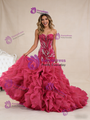Sexy Fuchsia Mermaid Strapless Beading Prom Dress