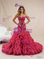 Sexy Fuchsia Mermaid Strapless Beading Prom Dress