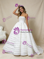 White Ball Gown Strapless Tiers Sequins Prom Dress