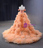 Orange Tulle Off the Shoulder 3D Flower Prom Dress