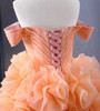 Orange Tulle Off the Shoulder 3D Flower Prom Dress
