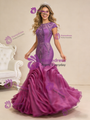 Sexy Fuchsia Mermaid Tulle Beading Prom Dress