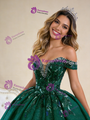 Green Sequins Off the Shoulder Appliques Crystal Prom Dress