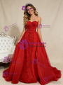 Red Mermaid Tulle Beading Sequins Prom Dress