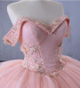 Pink Tulle Off the Shoulder 3D Flower Prom Dress