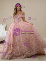 Pink Tulle Off the Shoulder 3D Flower Prom Dress