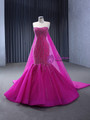 Fuchsia Mermaid Beading Sequins Prom Dress