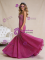 Fuchsia Mermaid Beading Sequins Prom Dress