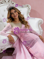 Sexy Pink Mermaid Long Sleeve Pearls Prom Dress
