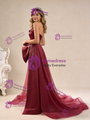 Pink Tulle High Neck Cap Sleeve Appliques Prom Dress