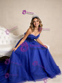 Royal Blue Beading Tulle Off the Shoulder Prom Dress