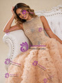 Orange Tulle Mermaid Ruffles Beading Prom Dress