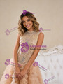 Orange Tulle Mermaid Ruffles Beading Prom Dress