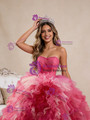 Fuchsia Tulle Strapless Tiers Princess Dress
