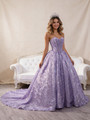Purple Sweetheart Ball Gown Sequins Beading Prom Dress