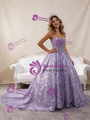 Purple Sweetheart Ball Gown Sequins Beading Prom Dress