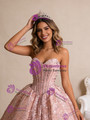Princess Pink Ball Gown Sequins Beading Prom Dress