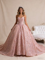 Princess Pink Ball Gown Sequins Beading Prom Dress