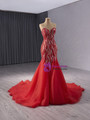 Sexy Red Mermaid Sweethaert Beading Prom Dress