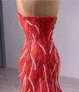 Sexy Red Mermaid Sweethaert Beading Prom Dress