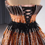 Black Tulle Strapless Pleats Beading Sequins Prom Dress