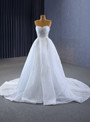 Sexy White Tulle Sweetheart Pearls Wedding Dress