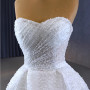 Sexy White Tulle Sweetheart Pearls Wedding Dress