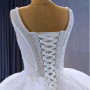 White Ball Gown Sequins Beading Wedding Dress