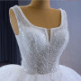 White Ball Gown Sequins Beading Wedding Dress