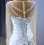 White Mermaid Sequins Beading Pearls Wedding Dress