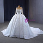 White Tulle Sequins Beading Pearls Wedding Dress