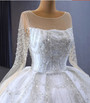 White Tulle Sequins Beading Pearls Wedding Dress