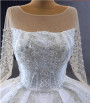 White Tulle Sequins Beading Pearls Wedding Dress