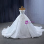 White Tulle Sweetheart 3D Flower Beading Wedding Dress