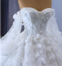 White Tulle Sweetheart 3D Flower Beading Wedding Dress