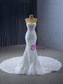 White Mermaid Sequins Strapless Wedding Dress