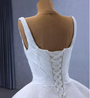 White Straps Pleats Appliques Wedding Dress