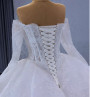 White Lace Long Sleeve Off the Shoulder Wedding Dress