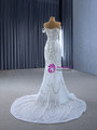White Mermaid Sequins Pearls Beading Wedding Dress