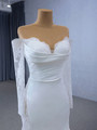 White Mermaid Long Sleeve Appliques Wedding Dress