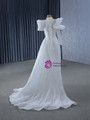 White Mermaid High Neck Long Sleeve Pearls Wedding Dress
