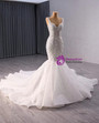 White Mermaid Straps Beading Sequins Wedding Dress
