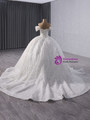White Tulle Sequins Strapless Beading Wedding Dress