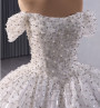 White Tulle Sequins Strapless Beading Wedding Dress