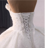 White Sequins Strapless Pearls Wedding Dress