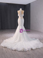 White Mermaid Sequins Beading Wedding Dress