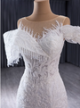 White Mermaid Heavy Beading Lace Wedding Dress