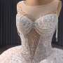 White Ball Gown Tulle Beading Wedding Dress