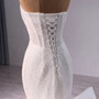 White Mermaid Sequins Strapless Wedding Dress 